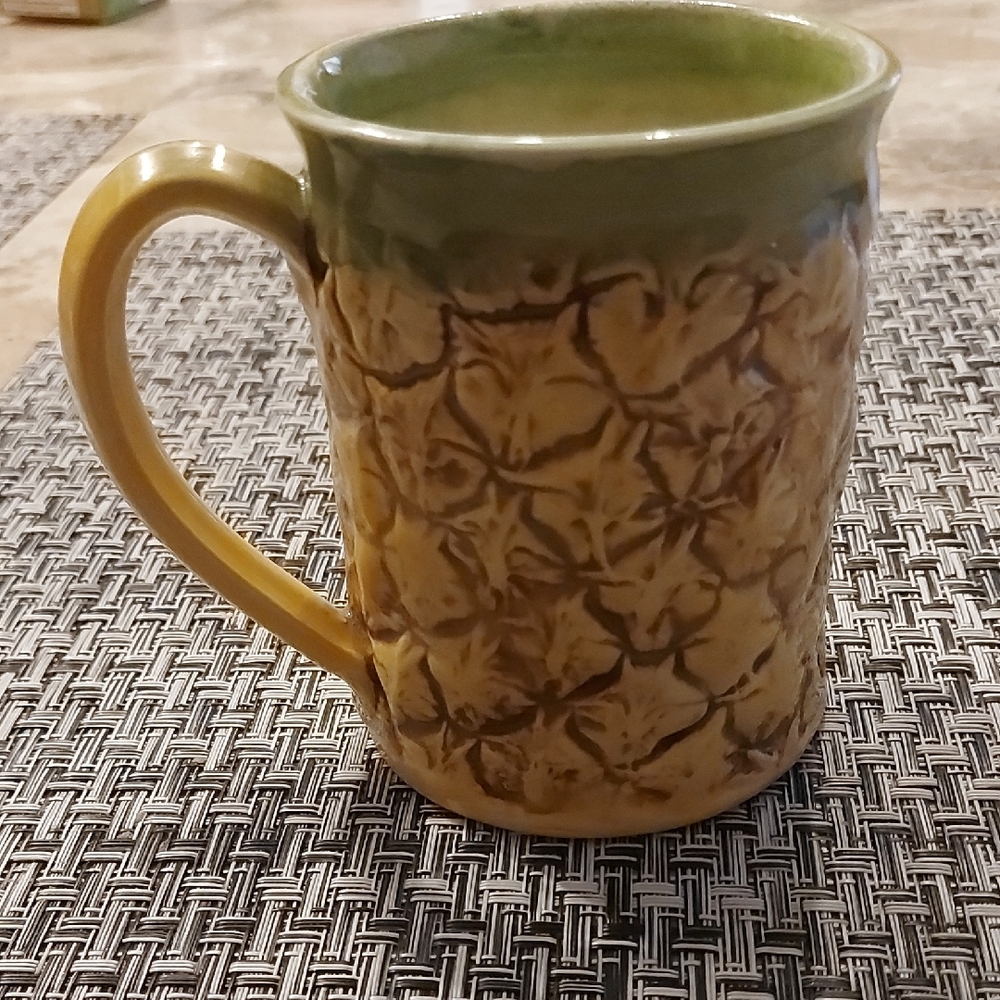 Green and Yellow Ceramic Mug